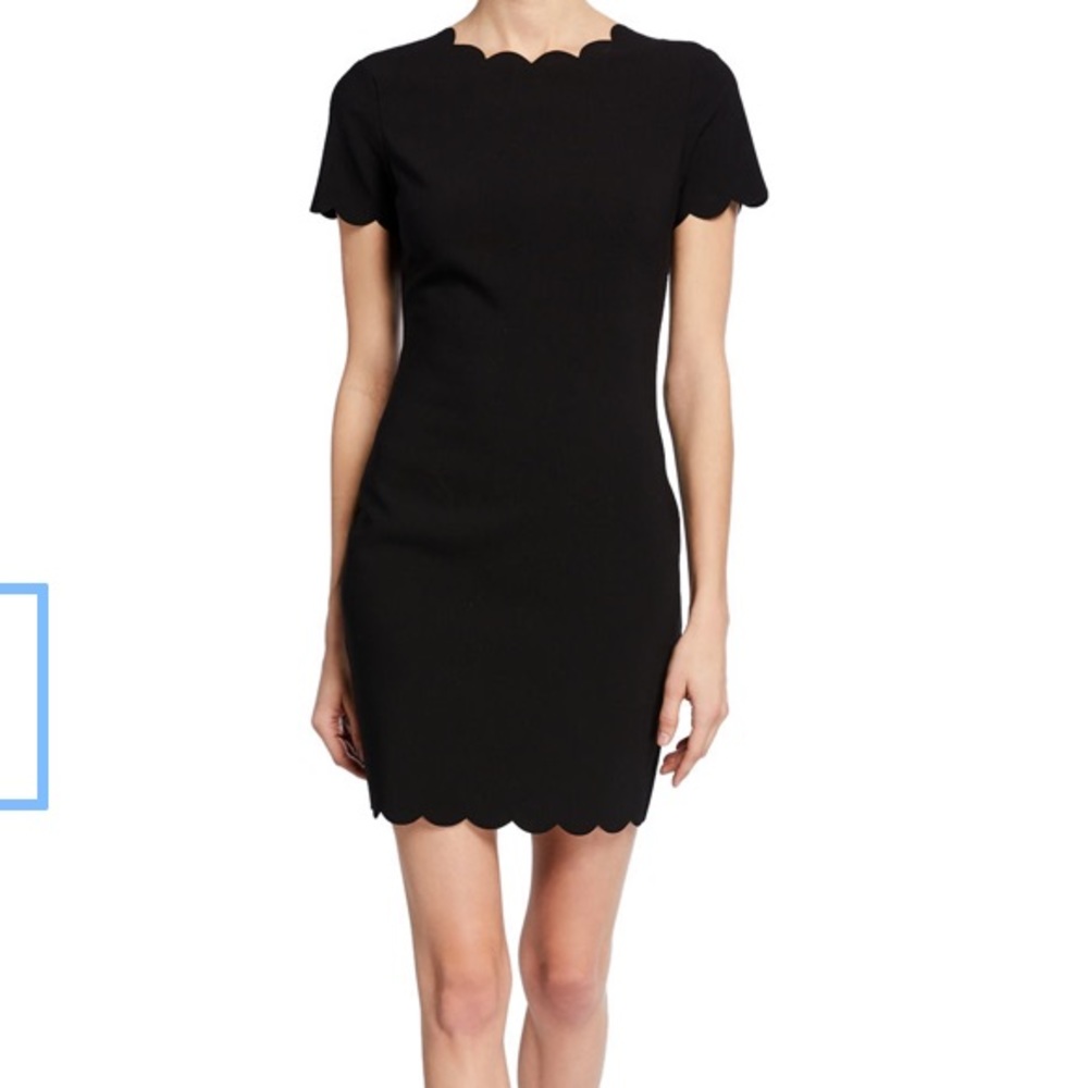 Black Scalloped Fitted dress